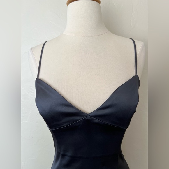 Aritzia Wilfred Gray Midi Satin Dress - Picture 2 of 6